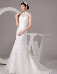 Ivory A-line Jewel Neck Beading Knee-Length Wedding Reception Dress