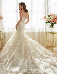 Romantic Rufflws Lace Mermaid Wedding Dresses 2016 Shopping Sales Online Robe De Maraige Appliques Tiered Bride Dresses W1119D