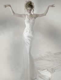 2014 Fashion Sexy Ivory Lace Backless With Spaghetti Straps Mermaid Wedding Dresses With Train Bridal Gowns Satin LB02