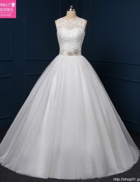 Shopping Sales Online A-Line China Lace Wedding Dresses Robe De Mariage Beaded Sash Wedding Gowns Vestido De Casamento WQ-5