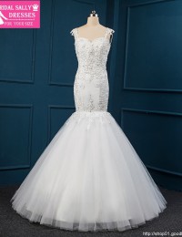 2014 Designers White Lace And See Through Mermaid Wedding Dresses With Removable Train Bridal Dresses Tulle MH-101