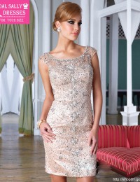 2013 Luxury Pink Backless With Beads And Rhinestone Short Cocktail Dresses Party Dresses Satin JC-99